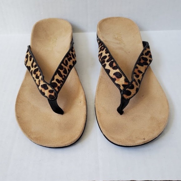 Vionic Shoes - Vionic Leopard Print Calf Hair Selena Flip Flop 9